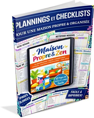 Maison propre en 15 min/jour — Planificateur Ménage 60 Pages | Inclut Version TDAH & Cerveau Atypique - BELKA PRO®
