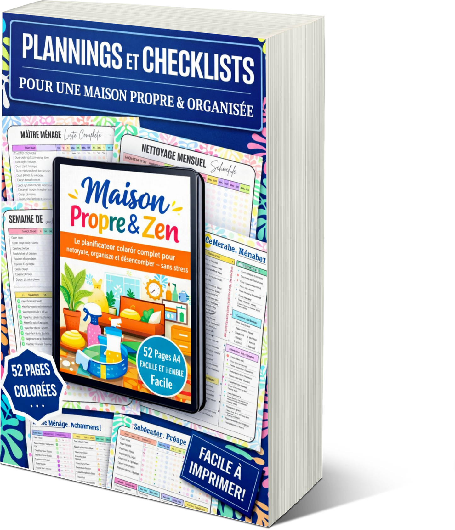 Maison propre en 15 min/jour — Planificateur Ménage 60 Pages | Inclut Version TDAH & Cerveau Atypique - BELKA PRO®