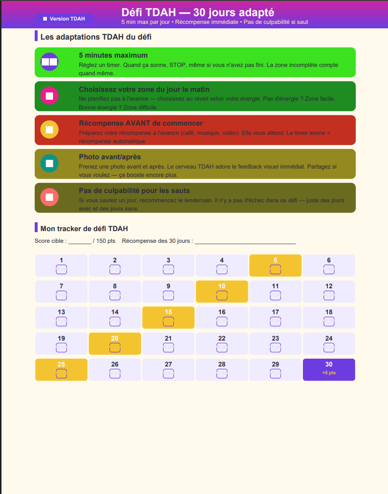 Maison propre en 15 min/jour — Planificateur Ménage 60 Pages | Inclut Version TDAH & Cerveau Atypique - BELKA PRO®
